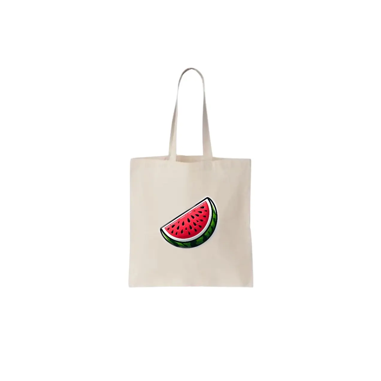 Sarmenie Large Canvas Tote Bag - Watermelon Theme Graphic Design