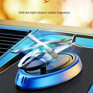 Alloy Diffuser Car Figurine Aromatherapy Solar-Powered Rotating Aircraft Center Console Perfume Car Accessories Long-Lasting Fragrance Aroma