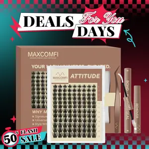 MaxComfi Cluster Lashes, Fluffy Volume Individual Eyelashes with Spikes, Perfect Density for DIY At-Home Lash Extensions, Fluffy Lash Clusters