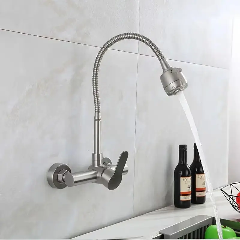 304 stainless steel faucet wall-mounted hot and cold universal pipe laundry sink kitchen faucet Faucet for kitchen sink Water Faucet