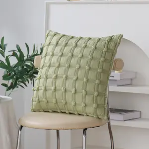 Textured serenity collection - modern plush throw pillow with tufted, striped, and quilted patterns Pack of 1