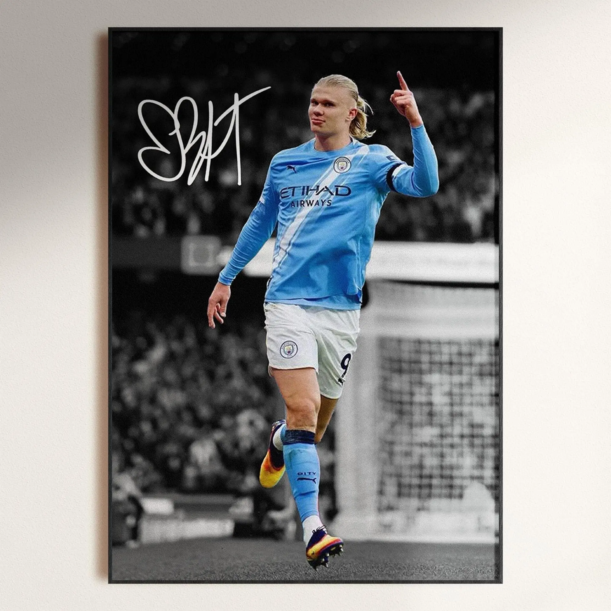 Signed Erling Haaland Poster, Haaland Poster, Haaland Fan Gift, Signed Football Poster, Soccer Decor, Soccer Wall Art Download( Unframed - Print Only )