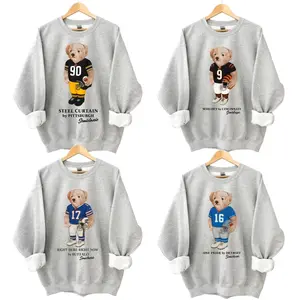 Football All Team Graphic Sweatshirt Pullover Vintage Sport Varsity Crewneck