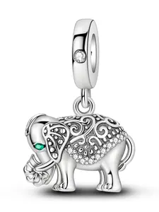 Vintage Silver Color Elephant Design Pendant Necklace, Elegant DIY Jewelry Making Accessory, Perfect Gift for Women & Girls