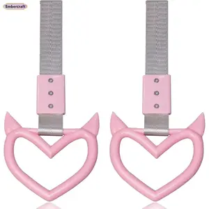 2 Pack Heart Handle Drift Pendant Keychains – Red Devil Car Charm, Stylish & Durable Car Accessories for Rearview Mirror, Dashboard, Gift, Daily Use, Unique Car Decoration, Trendy Auto Keyring Set for Women & Men