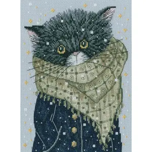 There were cats. Looking for you, my fish...! M916 Counted Cross Stitch Kit