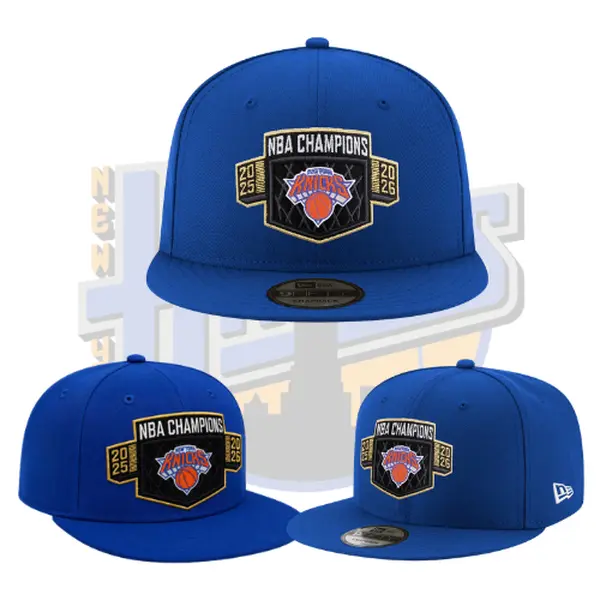 New York Knicks 2026 NBA Champions Royal Blue New Era 9FIFTY Adjustable Snapback – Premium Embroidered Flat Brim Basketball Hat
