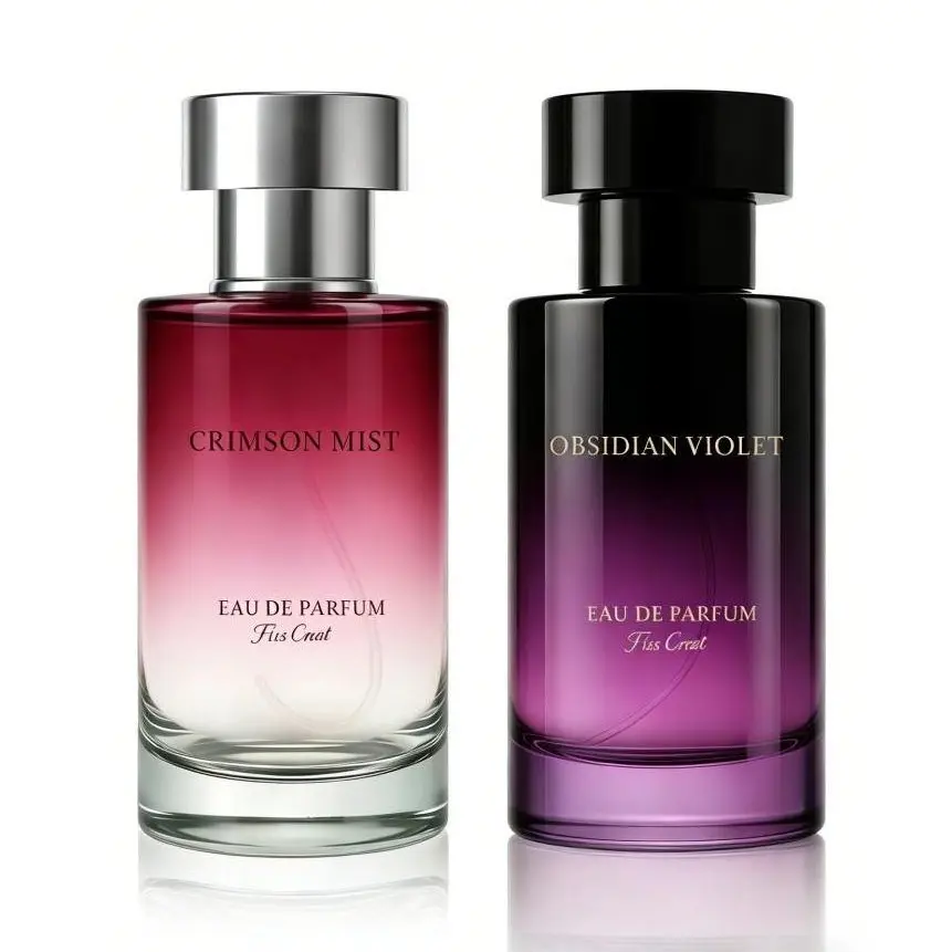 FissCreat Obsidian Violet & Crimson Mist Perfume Set, 2-Piece Long-Lasting Eau De Parfum for Women, Floral Fruity & Woody Scents, Birthday Gift Ideas, Floral Fruity Fragrance, Elegant Perfume, Signature Scent, Valentine’s Day, Floral Fruity Perfume, Adult