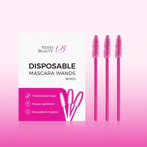 VEYESBEAUTY Disposable Mascara Wands, 50/100/200PCS Soft Flexible Bendable Lash-Brow Brushes, Hygiene Applicator for Eyelash Extensions, Clusters, Makeup Grooming