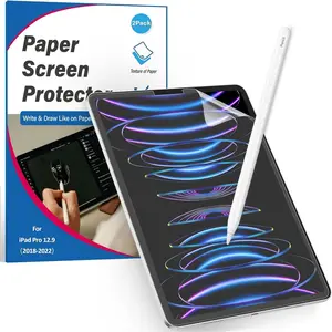 [2 PACK] Paper Screen Protector Compatible with iPad Pro 12.9 (2022&2021&2020&2018), High Touch Sensitivity No Glare for iPad Pro 12.9 Matte Screen Protector, Compatible with  Pencil