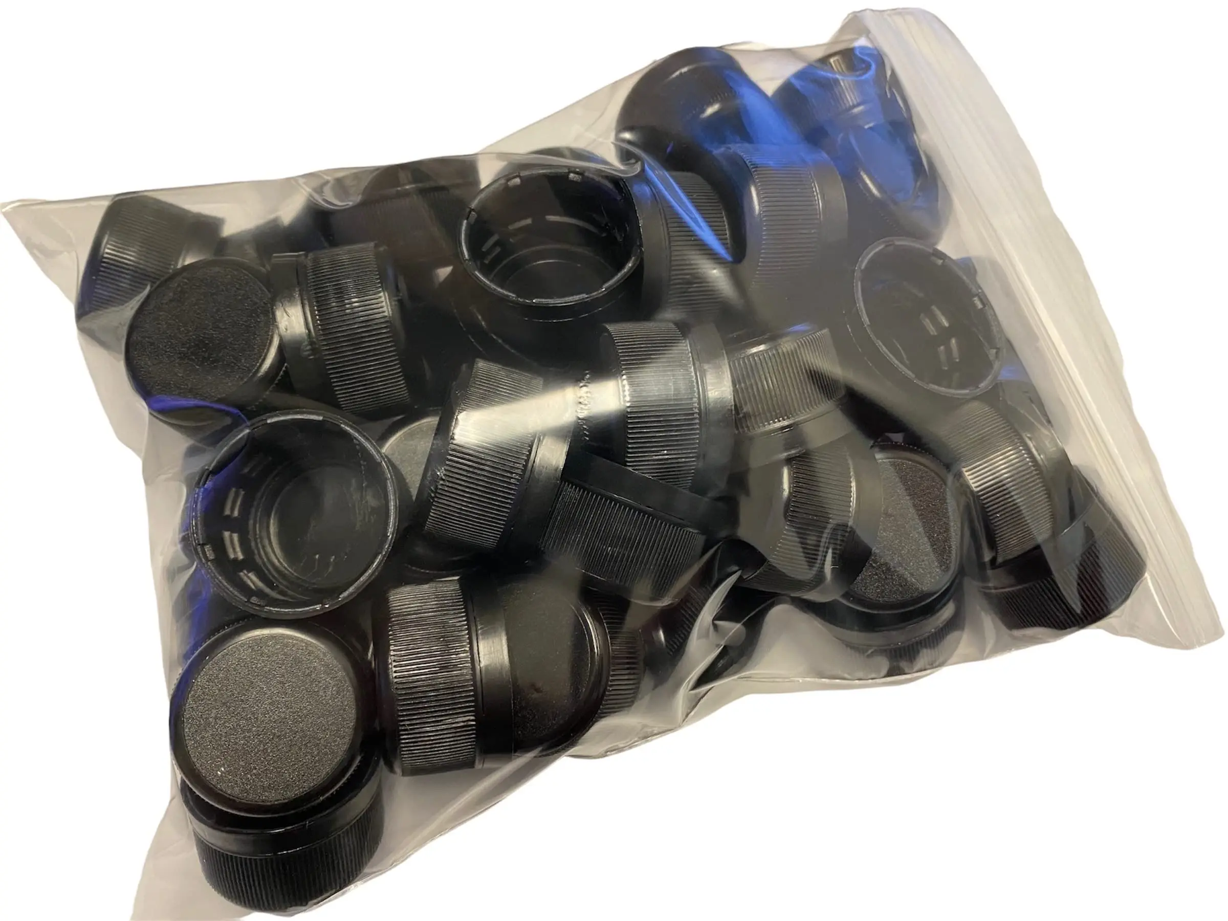AquaNation Plastic Tampered 28mm Food Grade Safe Twisted Screw Caps for PET Water Bottle, Undetectable Sneak Alcohol Whiskey Rum, Reseal Your Bottle, Bag of 50