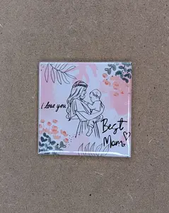 Best Mom I Love You – 2x2 Illustrated Floral Magnet