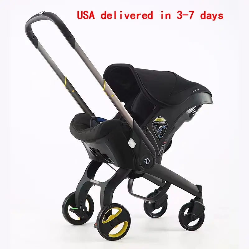 Baby Stroller Seat Newborn Lightweight Pram Cart Two-way With Easy Foldable 3 in 1，4-wheel Travel Toddler Stroller #Summervibes