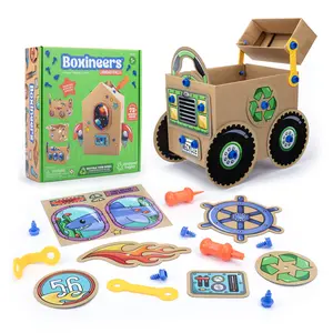 Educational Insights Boxineers Cardboard Vehicles - Creative Craft Supplies for Kids Projects, Cardboard Tools for Kids, DIY Fine Motor Activities, Kids Crafts and STEM Construction Kits