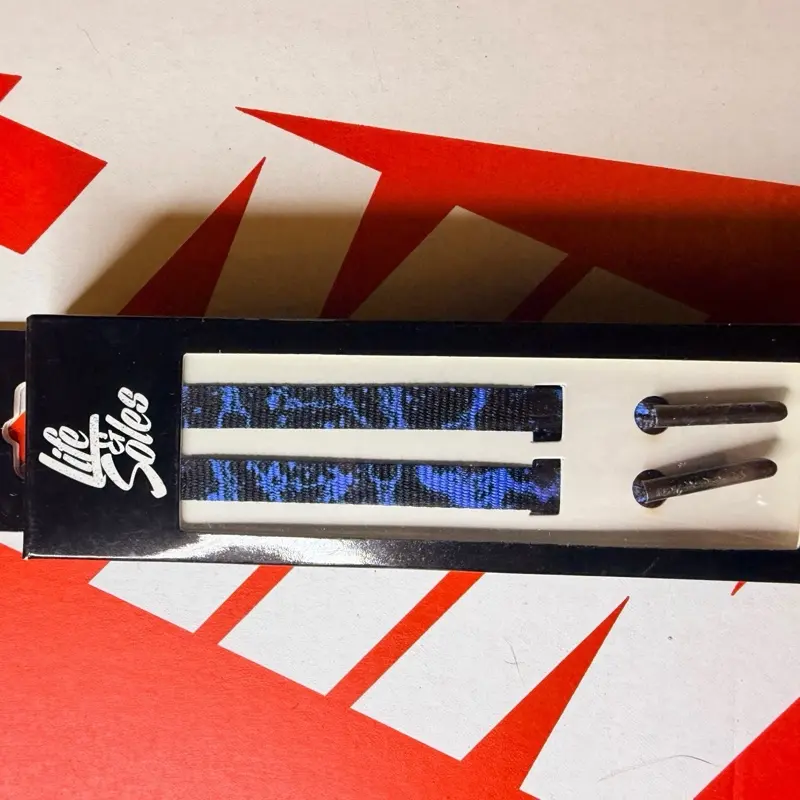 Custom blue/black paint laces
