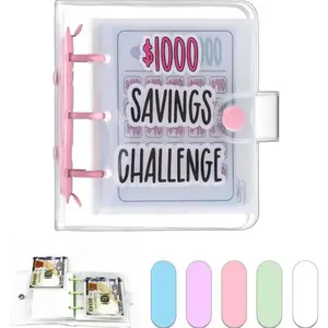 $ 1000 Savings Challenges Book, Money Saving Binder with 25 Pages Reusable Budget Envelope Cash Envelopes for Budgeting Financial Planner Office Business Finance Checklist Organizer