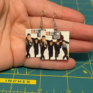 Big Time Rush Handmade Laminated Photo Earrings for Music Lovers