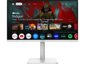 MSI Modern MD27UPSW 27-inch IPS 3840 x 2160 (UHD) Smart Monitor, 60 Hz, Adaptive-Synch, HDR Ready, HDMI, DisplayPort, USBC 65W Power Delivery, VESA Mountable, Height Adjustable, Speaker, White