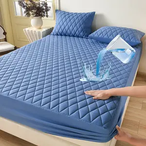 Bepatio Mattress Cover Waterproof, Deep Pocket Mattress Pad Protector Fits to 6''-16'', Breathable Hollow Cotton Filling Quilted Mattress Protector for King Size,Hotel