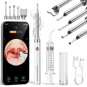 LAite tonsil stone remover suction with 1080P HD Camera & Light -WiFi Connected for iOS/Android, 5Attachments, Rechargeable(USB/Battery)，Easy Tonsil Stone Removal and Bad Earwax Cleaning Kit OralStorage Cleaning