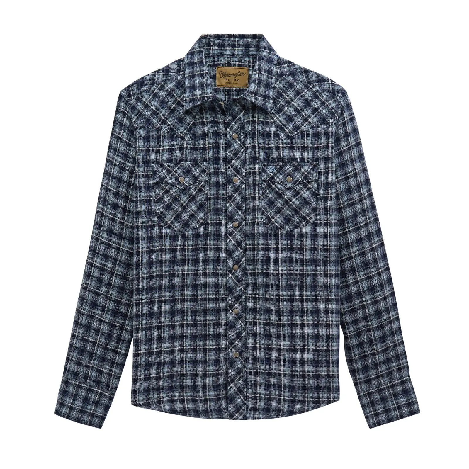Wrangler Retro Blue Flannel Snap Up