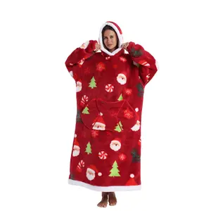 Oversized Hoodie Blanket for Women Adults Oversized Wearable Hooded Sweatshirt Pullover, Cozy Hooded Blanket Wearable Blanket Hoodie Super Soft Warm Cosy Sweatshirt with Big Pocket Christmas Gift  Valentine's Day gift