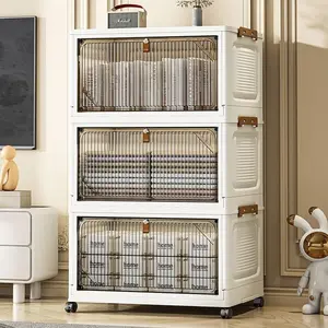 Multi-Layer Storage Cabinet for Home Living Room Bedroom, Plastic Snack Toy Organizer, No Installation Required, Universal Setting