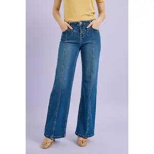 High Rise Wide Leg Front Yoke Jeans R09