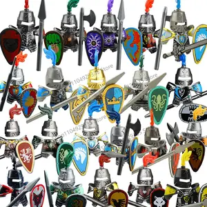 Medieval Military Soldiers Figures MOC Building Blocks Castle Black Eagle Wolf Octopus Griffin Ancient Knight Waffen Bricks Toys