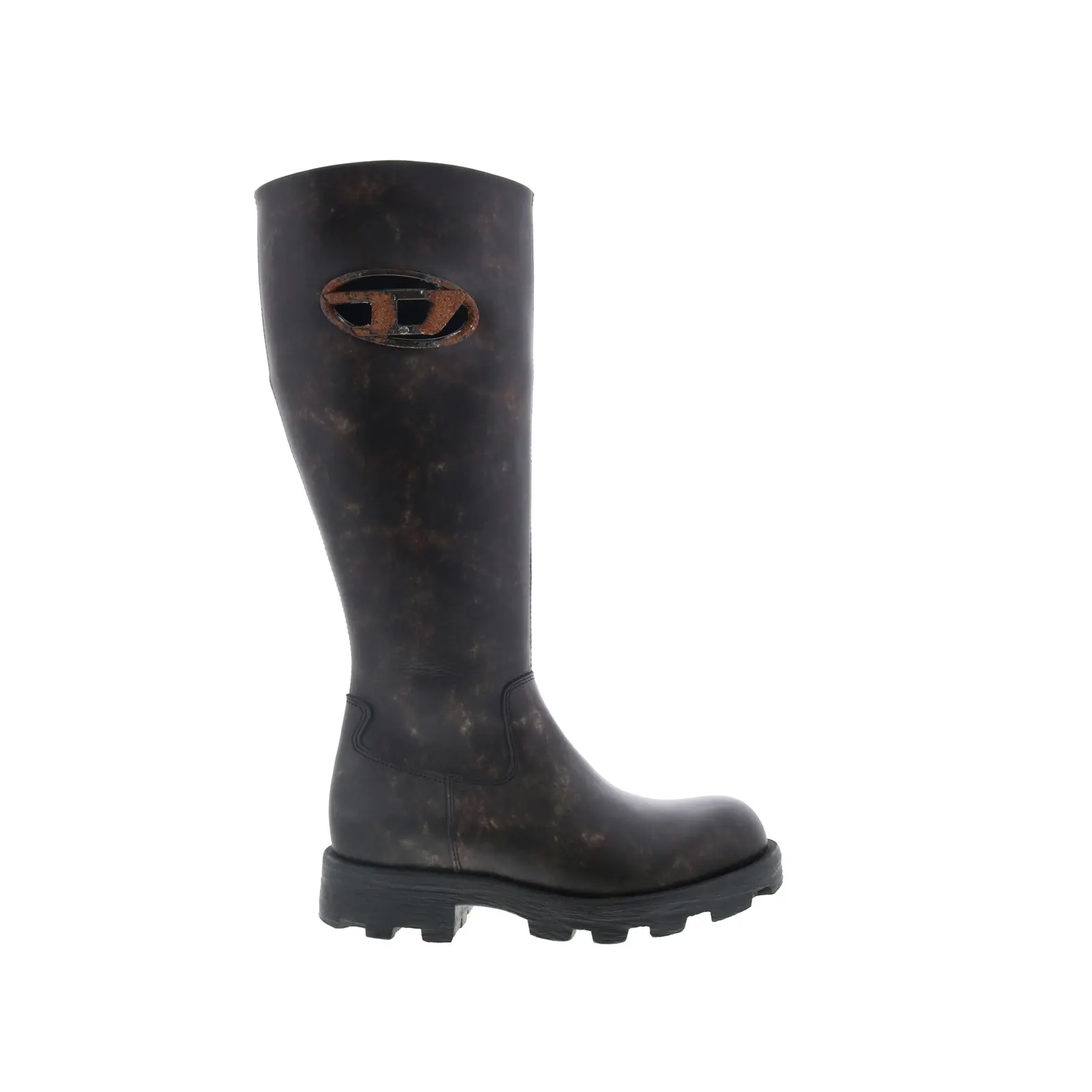 Diesel D-Hammer HB D W Womens Black Leather Zipper Knee High Boots