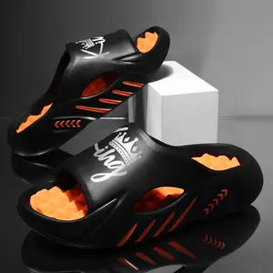 “King” Crown Graphic Slides for Men & Women | Streetwear Aesthetic Thick Platform Slippers | Comfortable Massage Sole Cloud Slides | Non-Slip Urban Sport Sandals