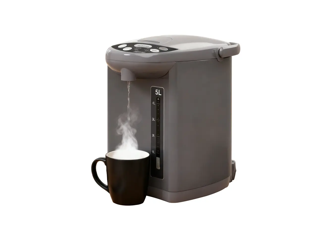 Rosewill Electric Hot Water Boiler and Warmer, Hot Water Dispenser with Auto Dispense Function, 5 Temperature Settings, Large Capacity 5.0 L (5.3 QT) - Gray