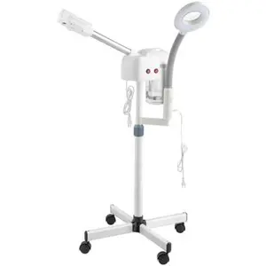 OmySalon 2 in 1 Facial Steamer with 5X Magnifying Lamp, Esthetician Steamer Hot Ozone Mist Face Spa Mist Steam for Home Beauty Salon, Personal Skin Care Deep Cleaning, White