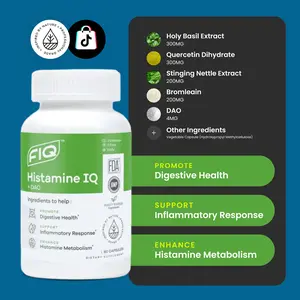 Hisamine IQ Dietary Supplement with DAO for Histamine Metabolism & Digestive Health 60 Capsules