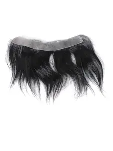 1/2/3pcs Men'S Realistic Frontal Hairline Hairpiece, PU Toupee with Natural Look Invisible Forehead Hair Patch,Black 6-Inch Straight Soft Human Hair, 100% Human Hair Replacement Toupee Hairpiece Perfect for Father'S Day or Everyday Use