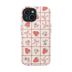 Strawberry Floral Phone Case Compatible Tough Cases