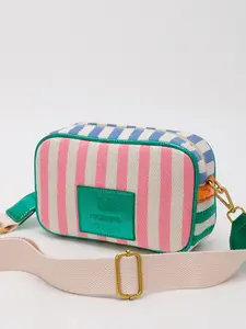 Fashion Stripe Pattern Casual Crossbody Bags, Casual Versatile Travel Shoulder Bag for Women, Trendy All-match Commuter Bag for Daily Used, Adjustable Crossbody Shoulder, Fashionable Patterned Bag