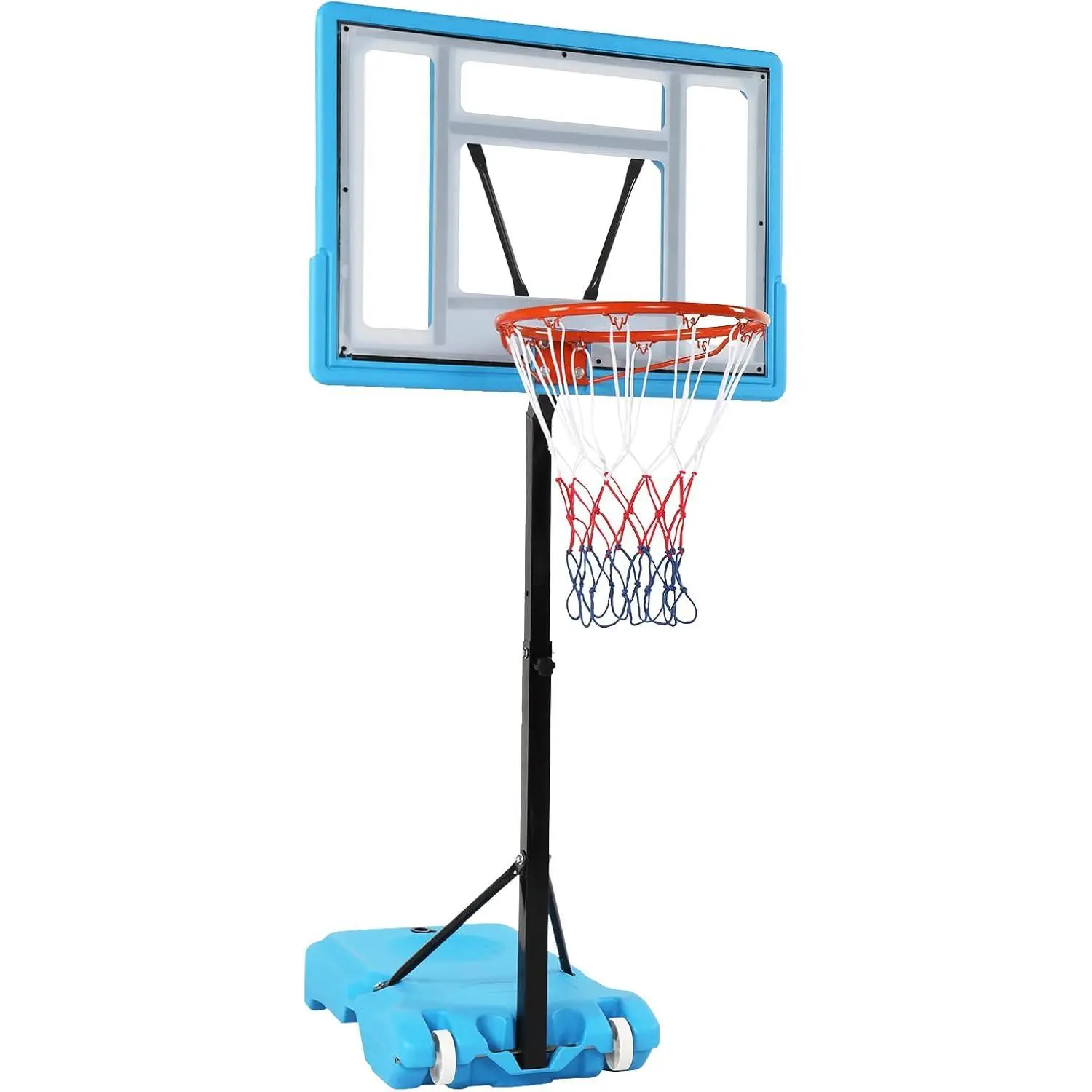 Ktaxon Poolside asketball Hoop, Adjustable Height 45-53" Swimming Pool Upgraded Portable Basketball Hoop Stand with Fillable Base Summervibes