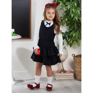 Navy Tiered Girls Uniform Dress by Kids Couture catholicschooluniform