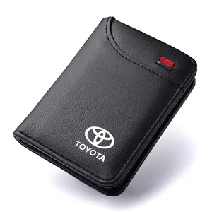 Leather Men Wallet Gift Coin ID Cash Credit Card Holder Purses Minimalist Wallet for Toyota Yaris Corolla Prius Auris CHR Camry Avalon Avensis Sienna 4Runner Accessories Durable Wallet