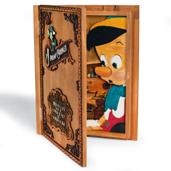 Jiminy Cricket 3D Wooden Book Fantasy Storybook Novelty Art Cartoon Artwork