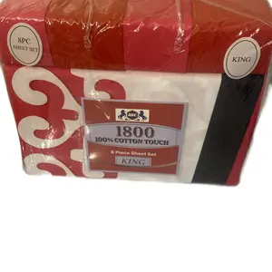 ABC 1800 100% Cotton Touch 8-Piece Sheet Set King Size Soft & Cozy Bedding