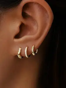 Three packs of niche exquisite design hollow hoop earrings, elegant, fashionable and light luxury, suitable for daily wear, the first choice for Valentine's Day and Mother's Day gifts