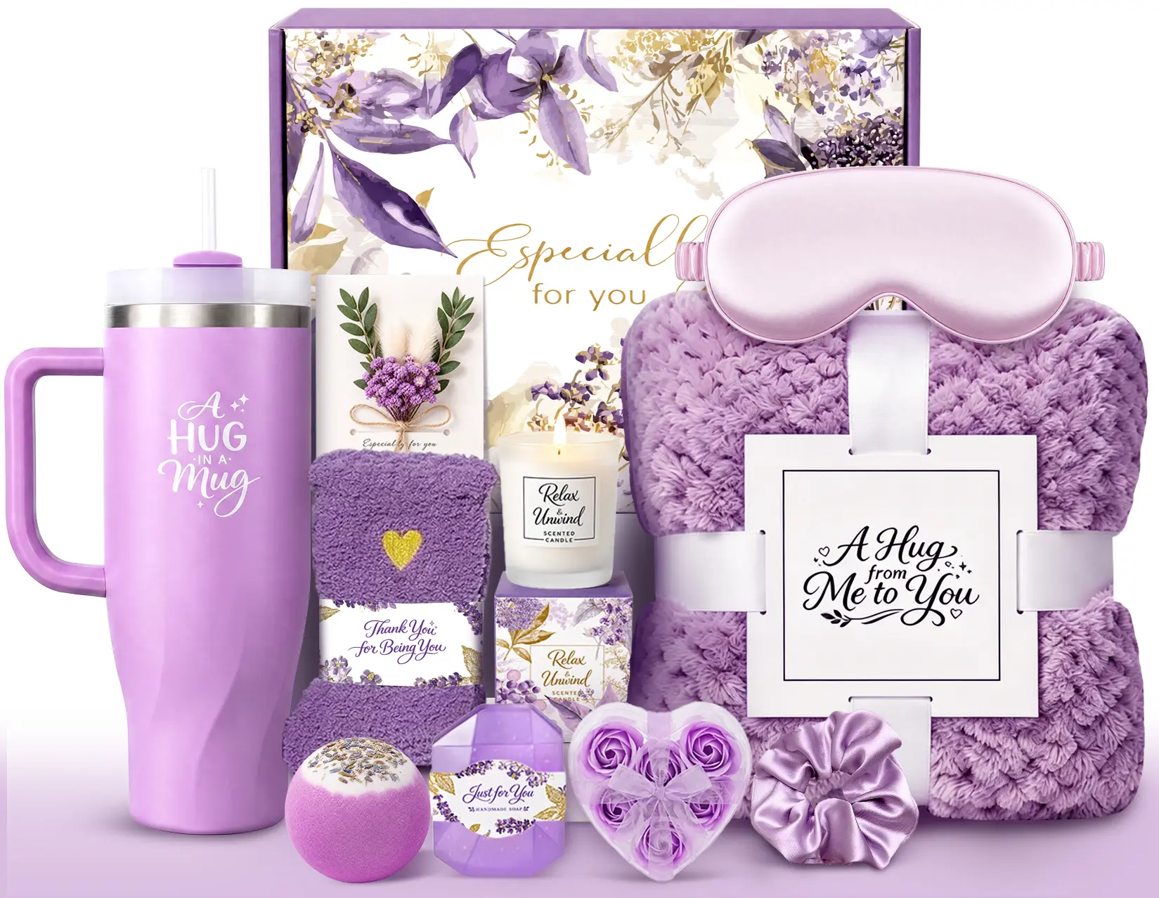 Birthday Gifts for Women, Luxury Self Care Spa Gift Basket for Mom Wife Her, Thinking of You Gifts, Get Well Soon Care Package for Women, Gift Set for Friend Sister