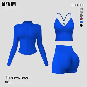 MFVIM Women’s 2-Piece Seamless Cross-Back Bodycon Yoga Set - High-Stretch Fitness Clothing, Athleisure Activewear, Matching Workout Sets for Yoga, Running,summerwins