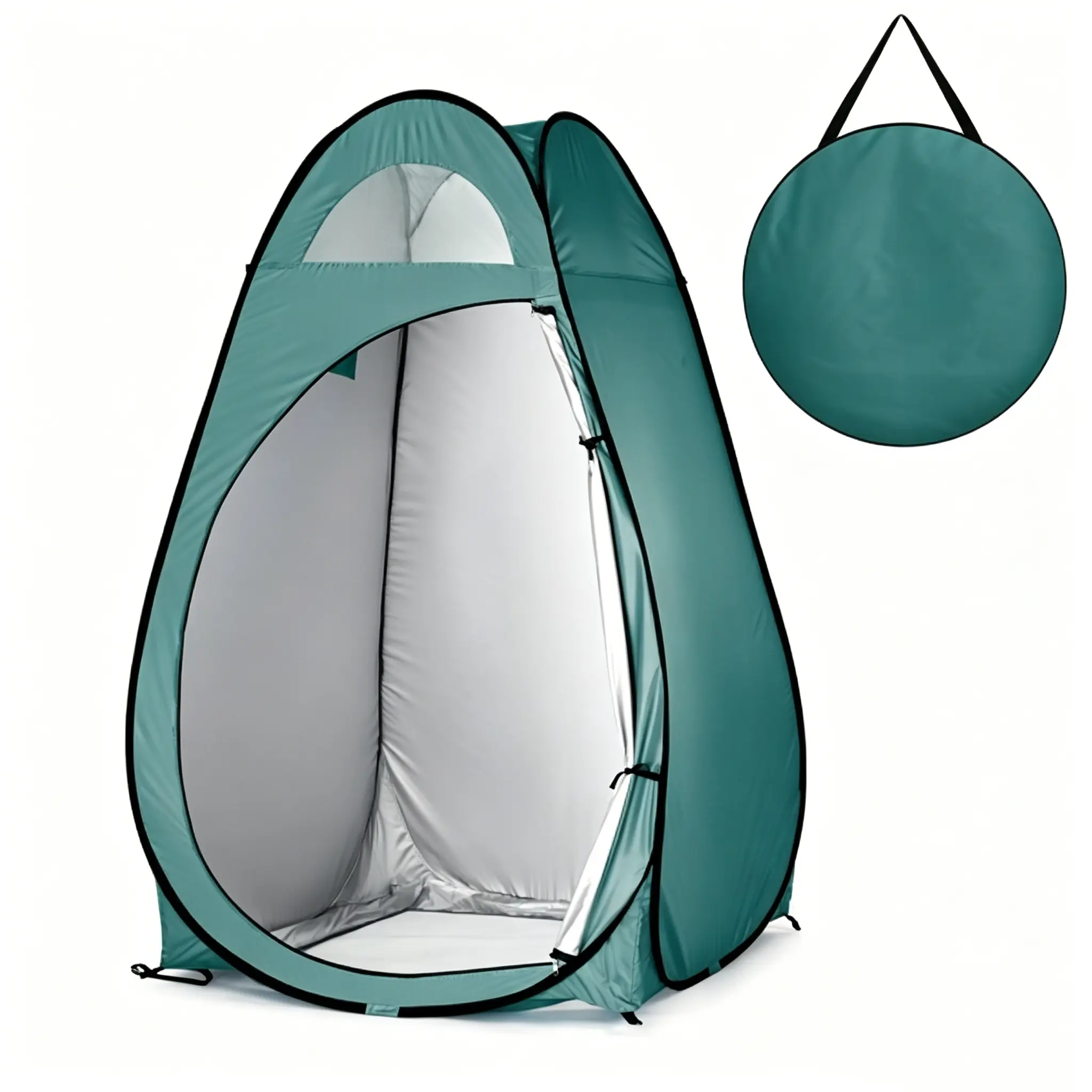 Pop Up Privacy Tent for Camping, Instant Setup Portable Shower & Changing Room, 180T Silver Coated with Steel Frame, Interior Pocket & Carry Bag, Camping Shower Tents, Instant Setup Tent