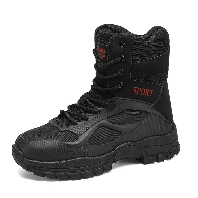 Men's Lace Up Tactical Outdoor Hiking Boots - Waterproof, Lightweight, Ankle Support, Non-Slip Sole, Durable, All Season, Synthetic Mesh, Work & Casual Sport Boot