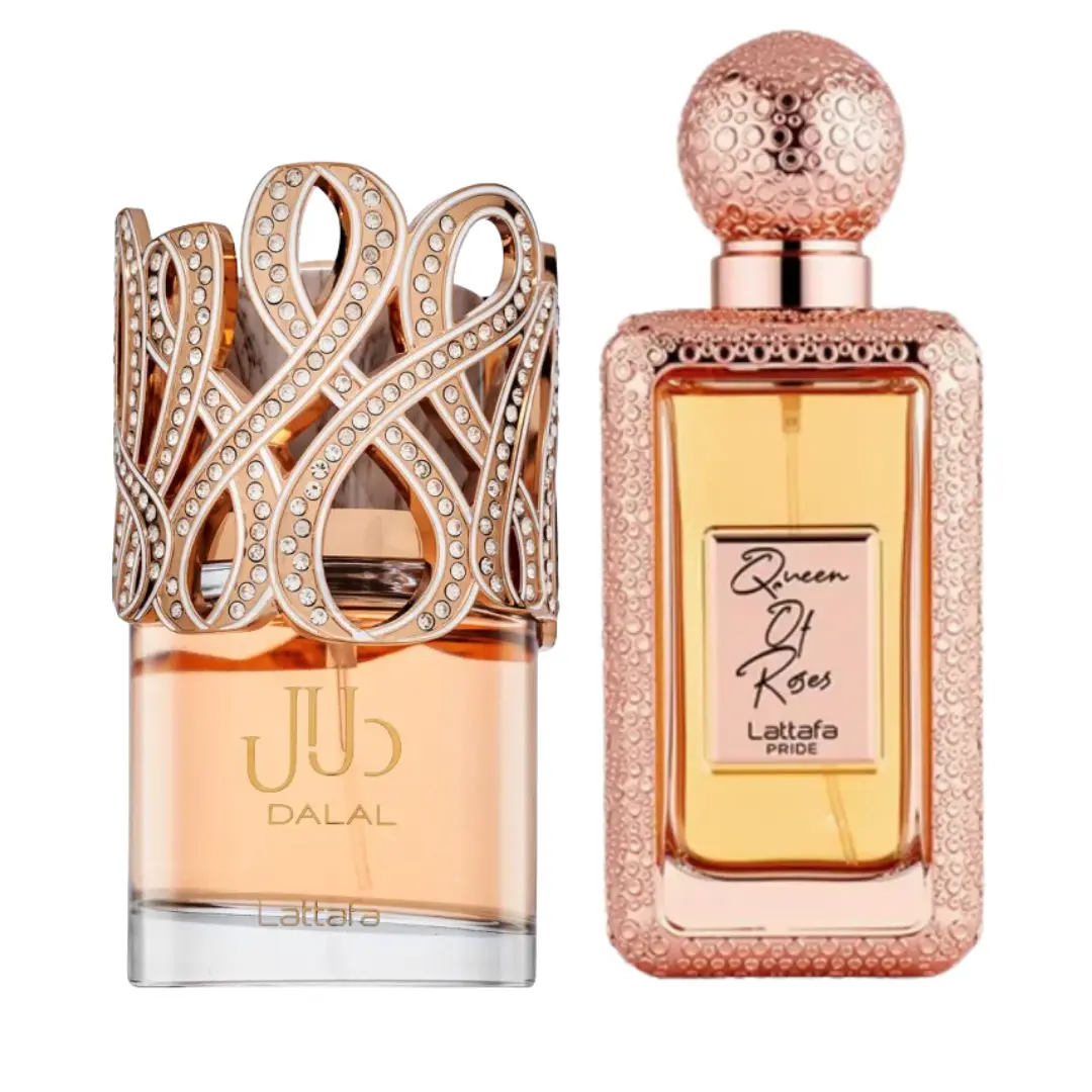 Lattafa Dalal + Queen Of Roses Women's Fragrance Duo, 2-Pack 100 ml Bottle Set for Beauty & Personal Care, Two-Pack