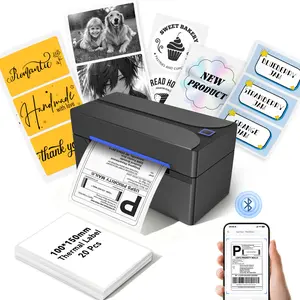 Label Barcode Printer 4x6 Shipping Thermal Label Printer, Bluetooth Label Maker for Small Business, Support iPhone,Android,Windows,Mac,Chromebook,Works with USPS, Etsy,Shopify&More, Black