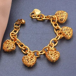 Gold Color men's bracelet Girls Wedding Bracelet Bangles African Bridal  Jewelery Bijoux Femme wedding Bangles jewelry